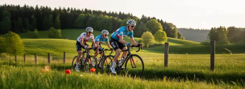 3 cyclistes dans la montagnes champagnole